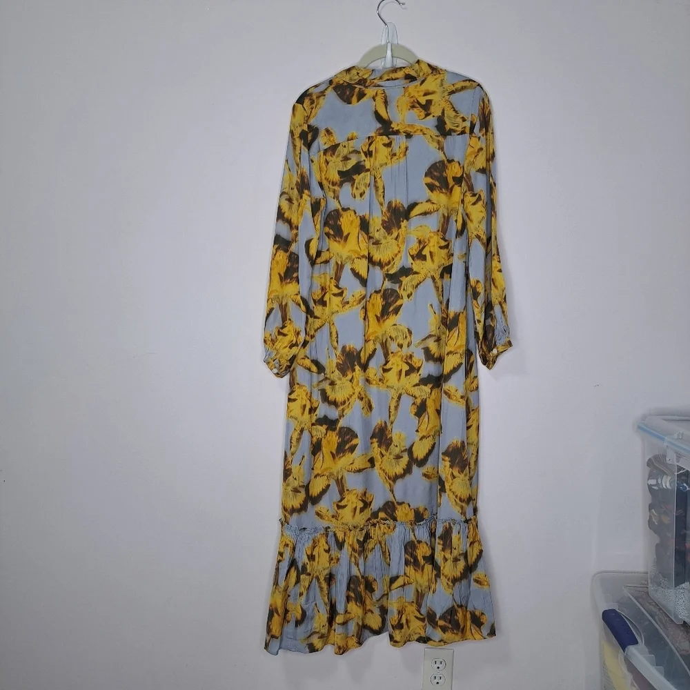 J.Crew Long Amelia Shirt Dress Floral Drapey Viscose Twill NWT XS - Picture 3 of 6
